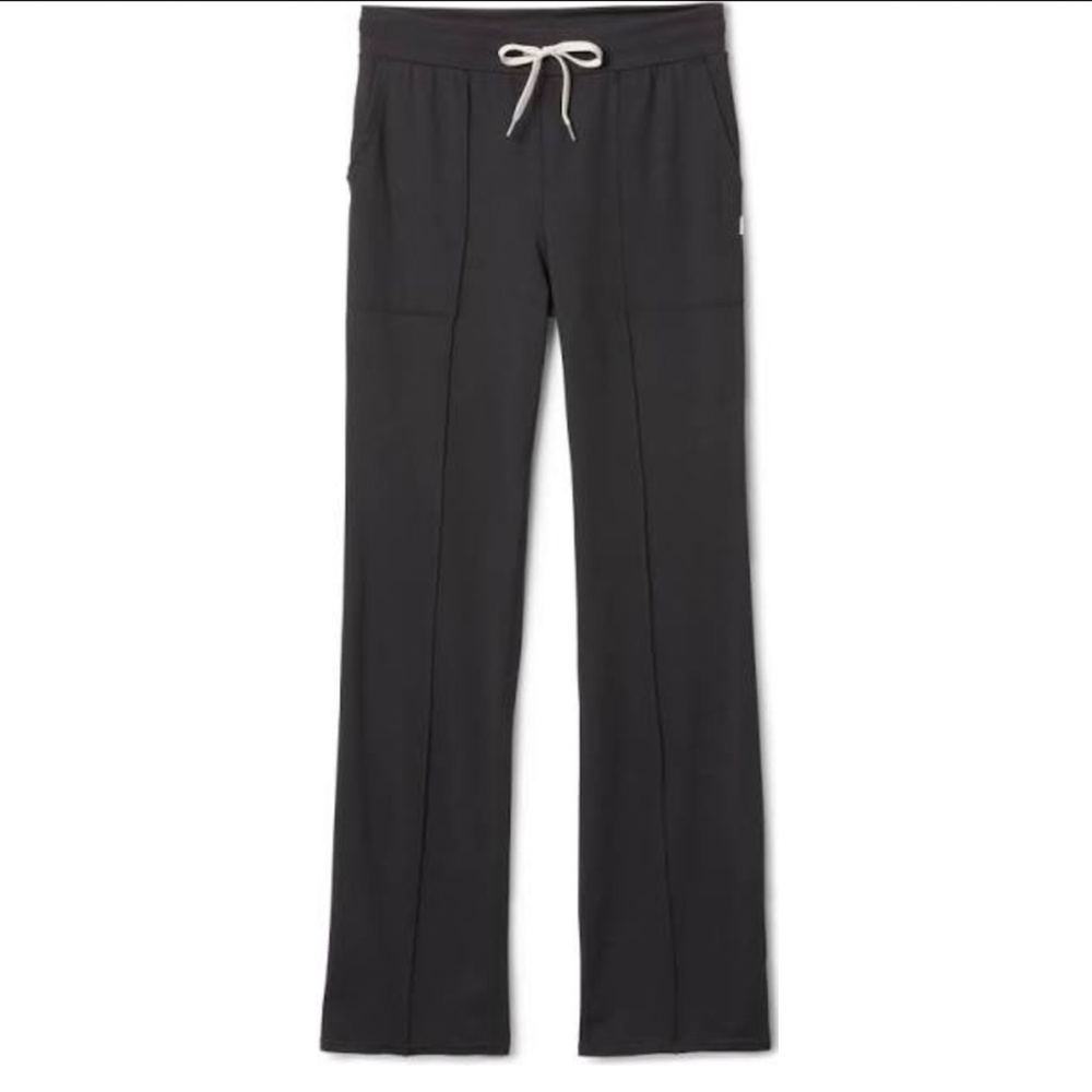 Vuori Women's Halo Wide Leg Flare Pant Front Seams Black Size XS X-Small VW425